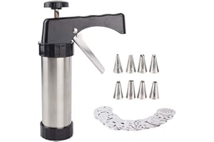 FuYouTa Pressa per Dolci in Acciaio Inox Set di Presse per Pasticceria Siringa per Pasticceria per Torte e Biscotti Set per Biscotti e glassa Set per Pistola per siringa per Biscotti Set per siringa