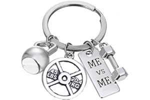 ShiQiao Spl Sport Keyring Christmas Gifts for Boyfriend Girlfriend Exercise Keyring with Weight Plate Dumbbell Kettlebell Birthday Gifts for Husband Wife