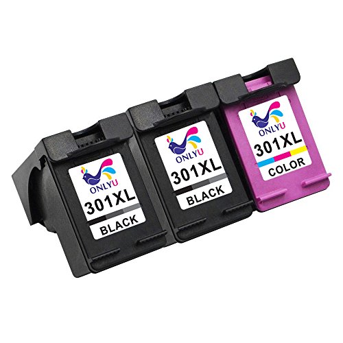 ONLYU 3Pack Kompatible Tintenpatronen HP 301 xl 301xl für HP Officejet 2620 4630 2622 2624 4632 4634 4636 ENVY 4507 4503 4505 4507 4508 4509 4506 5532 4502 4504 4501 5534 5539 5536 4500 5530 Deskjet 1000 1010 3000 1050 1050A 1055 1510 1512 1514 2000 2050 2050a 2510 2514 2512 2544 2549 2547 2543 2548 2540 2054A 3050 3000 3050A 3055 3055A 3054A 3052A 3060 2540 2542 3057 3059 3059a 1512 1514(2Schwarz + 1Farbig)