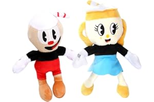 LGQHCE Cup-Head Peluche Juguetes Princesa Cup-Head Toy Doll Lindo Juguete de Anime Cup-Head Muñeca Almohada Chico Chica Peluche Juguete Regalo de cumpleaños 2pcs