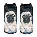 Produktbild Modische Socken, 3D-Animal Print, Damen/ Herren, Baumwolle, Knöchelhöhe Gr. S, GALAXY PUG