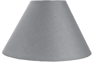 Traditional 8" Grey Cotton Coolie Lampshade Suitable for Table Lamp or Pendant by Happy Homewares