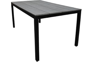 ‎4 JAHRESZEITEN GARTENMOBEL 4 jahreszeiten gartenmobel Rechteckiger Gartentisch Esstisch Terassenmobel Outdoor Tisch Limasol Serie 160x90cm Grau Polywood & Aluminium