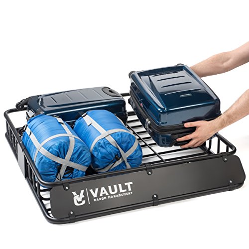 Bandeja universal para techo diseñada para fijar a tu vehículo mediante barras para crear un techo perfecto para equipaje, cajas, o bolsas de viaje (112 cm x 99 cm x 12.7 cm)