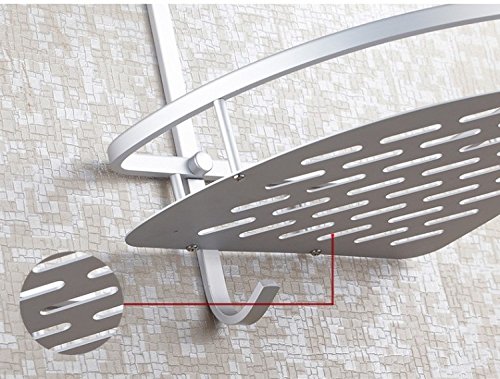 Eckregal für Dusche und Badezimmer, zweistöckig, Aluminiumlegierung, Shampooregal, Duschregal - 5
