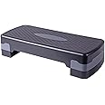 TJC Aerobic Exercise Step Platform Training Fitness Workout Cardio Yoga Stepper with 2 Levels with ‎ABS-Thermoplastic Polymer Material Improve Stamina, Blood Flow and Improves Body Posture
