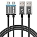 Produktbild LED Micro USB Kabel – 2 Meter (2 Pack), FosPower [wendbar Micro USB] 2 m Verlängerte Ladekabel für Playstation 4, PS4 Pro/Slim, Xbox One/One S/One X/Elite Controller