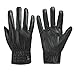 Produktbild GLOUE Leder Handschuhe Touch Screen wasserdicht winddicht Gefüttert winterfest unisex warme Handschuhe Winter Outdoor schwarz, Schwarz 01, One size