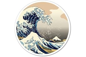 STICKER COLLECTIVE Kanagawa Wave Circle JDM - Adesivo decorativo