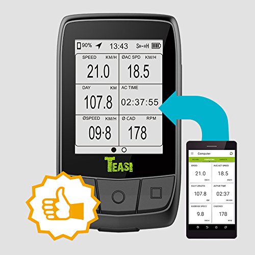 TEASI Core Fahrradcomputer Inklusiv Tahuna App, Schwarz, One Size - 3