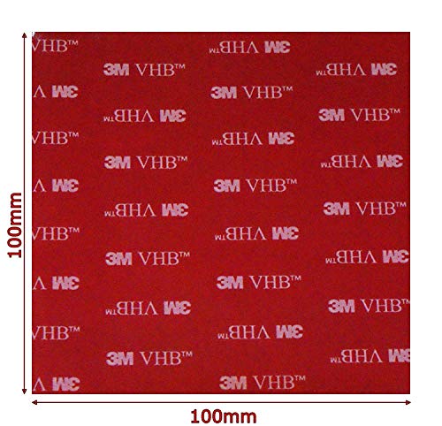 Grande negro 3 m VHB almohadillas autoadhesivas acrílico cuadrado ~ 100 mm x 100 mm x 1 mm de grosor ~ Mega fuerte resistente a la intemperie heavy duty cinta ~ 5952, transparente
