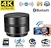 Price comparison product image TenSky 4K HD 1.2 Mega pixels CMOS P2P Wireless Bluetooth Speaker Mini Spy Camera with Motion Detection and Night Vision Fuction Support Camera Lens 180 Degrees Android / IOS APP Remote View Support 128GB SD