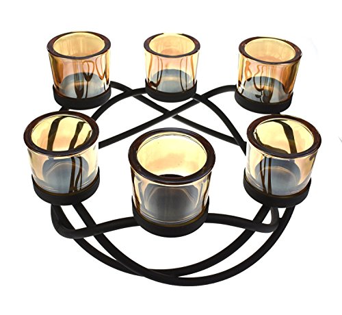 Smoked Glass Knot Tea Light Holder - Holds 6