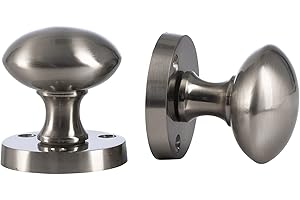 IRONZONE® Mortice Sprung Satin Nickel Classic Door Knob Set Pack Pair Classic Design for Internal Wooden or Oak Doors, Perfect for Any Door (Knob Set)