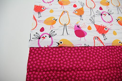 PINIDI DIY Nähset Kissenhülle 40x40cm Vögel pink orange/Blumen - 2