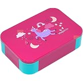 Vagonlife Bento 900ml Lunchbox Tek Katlı 2 B&ouml;lmeli PP Plastik &Ccedil;ocuk Sefer Tası Yemek Kutusu (Pembe)