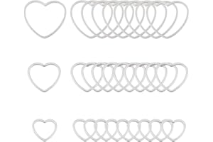 UNICRAFTALE Sobre 36pcs 3 Tamaños Charm de Eslabones de Corazón de Acero Inoxidable Que Enlazan Marcos de Círculos Conectores de Metal Hueco Charm para Fabricación de Joyas Color Acero Inoxidable
