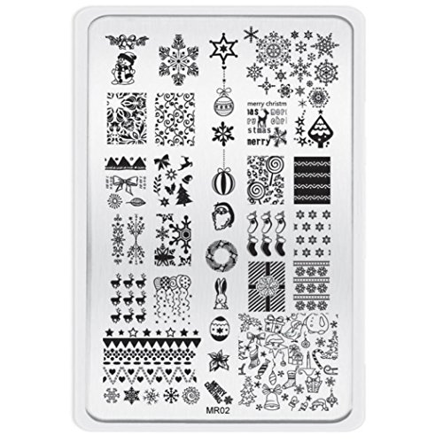 Tonsee® Christmas Pattern DIY Nail Art Image Stamp Stamping Plates Manicure Template (#2)