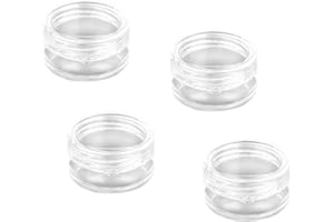 FYACCD Transparente Leer Döschen, 4 Stück Cremedose Mini Dosen, Kosmetikbehälter, Reise Probenbehälter, für Lippenbalsam, Lotion, Creme