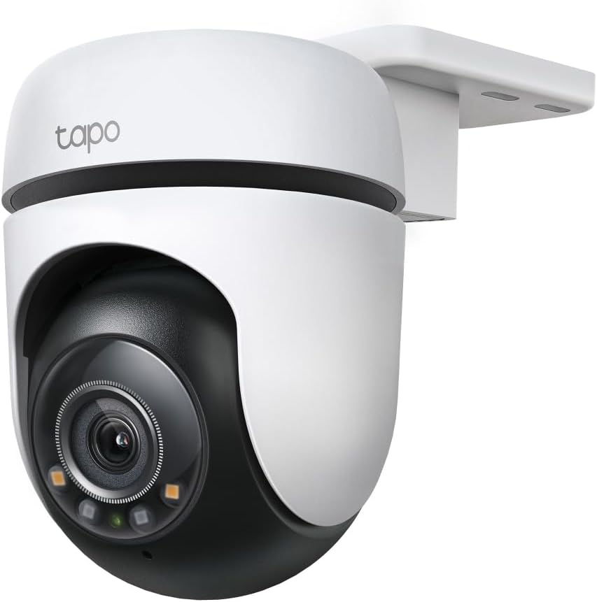 TP-Link Tapo TC41 2K Dış Mekan Pan/Tilt Güvenlik Wi-Fi Kamera, IP65 Hava Koşullarına Dayanıklı, Hareket Algılama, 360° Görsel Kapsama Alanı, Tam Renkli Gece Görüşü, Yerel Depolama, Alexa ve GoogleHome