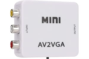 FAUOSWUK Bianco Mini Adattatore Composito AV a VGA 480P adattatore vga video AV a VGA Composito Adattatore RGB VGA Convertitore TV Video Adattatore TV Set VGA-Kabel
