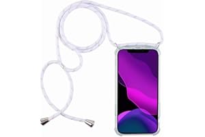 2NDSPRING Coque avec Collier Compatible avec Huawei Nova 5T/Honor 20,Tour de Cou Lanière en Corde Pendentif Housse,Blanc Argenté