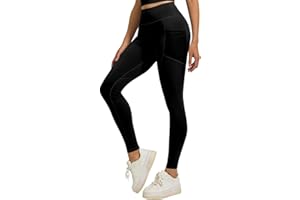 WILLBEST Leggings for Women UK Anti Cellulite Gym High Waisted Leggings 3D Stretch Sports Trousers with Pockets Slim Fit Comfortable Opaque Workout Running Yoga Pants Training Jogging Bottoms