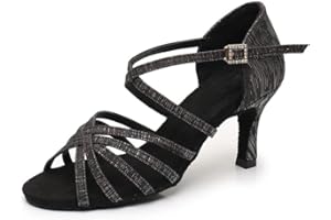 Rosefinch Professionelle Latein Tanzschuhe für Frauen Low Heels 3.5 cm für Mädchen Latein Chacha Salsa Jazz Ballsaal Tanzschuh für Anfänger Übungsspiel Weiß