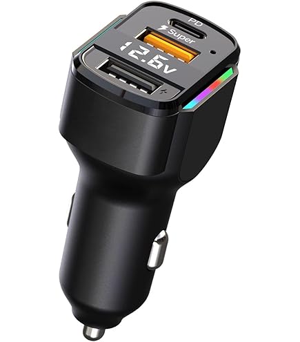 Caricabatterie Auto USB-C Da 60W Con Voltmetro - Ricarica Rapida QC3.0 18W + PD 30W + 2.4A 12W - Presa Accendisigari Per Telefono, Tablet, Orologio - Foto 10