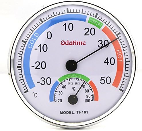 Gaodear In-Out Door Thermo-Hygrometer Round Hanging Thermometer Hygrometer -30~50 Degree Temperature and Humidity Meter Monitor Gauge