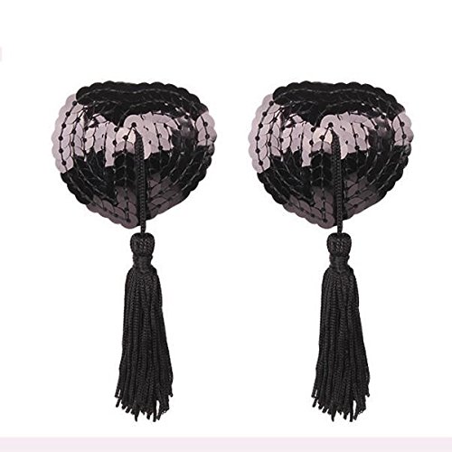 Preisvergleich Produktbild JOJOmay Persönliches Geschenk Dessous 1 para Selbstklebende unterwäsche Pailletten quaste Herz nippel Abdeckung Aufkleber Brust Aufkleber Pasties BH Damit du Dich sexy fühlst