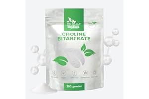 ‎RAW POWDERS Choline Bitartrate Powder 250g – Unterstützung für Gedächtnis & kognitive Funktion – Reine Zutaten, GMO- & Glutenfrei von Raw Powders