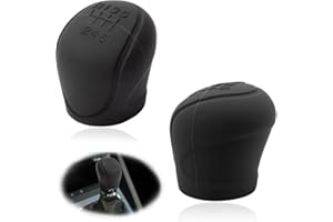 PNPGDYK 2 Stück 6 Gang Auto Schaltknauf Abdeckung, Universal Schalthebel Abdeckung, Verbessertes Weich TPU Silikon Schaltknauf Abdeckung für Manueller Automatik Auto Schaltknauf - Schwarz