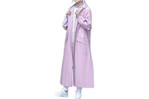 pvucpot Veste de Pluie Imperméable pour Femmes avec Capuche, Manteau de Pluie Léger et Long, Coupe-vent et Trench