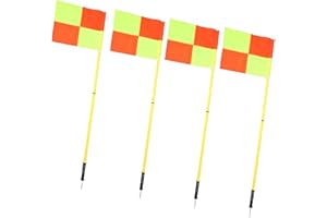 SUNFECILI 4 Stück Fußball-Eckfahnen, 4,9 Fuß, Fußballfeld-Eckfahnen, Fußballausrüstung, Verankerte Eckfahnenstangen, Eckfahnen-Set mit Aufbewahrungstasche für Training, Sport und Outdoor-Aktivitäten