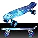 Produktbild Buyi-World Mini Cruiser Skateboard Crystal LED-Leuchten Räder 22 Zoll Fishboard für Anfänger, Jugendliche und Erwachsene, Tragfähigkeit bis zu 80 kg
