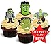 Produktbild Halloween Frankenstein Mix - 12 essbare hochwertige stehende Waffeln Karte Kuchen Toppers Dekorationen, Halloween Frankenstein Mix - 12 Edible Stand Up Premium Wafer Card Cake Toppers Decorations