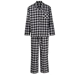 Materialkonstruktion: Flanell Götzburg Herren Nachtwäsche Zweiteiliger Schlafanzug, Pyjama lang, aus Baumwolle, blau, kariert, mit Eingriff 52