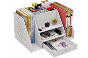 Kaishuai Organizer Scrivania,Organizer da ufficio,Portadocumenti da scrivania,Porta oggetti scrivania con 6 Portapenne,2Porta Documenti,per documenti A4,Cancelleria,Accessori ufficio (B07-H)