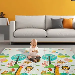 Staranddaisy Double Sided Water Proof Baby Carpet Mat - Play Mat - Reversible Design 20 mm Thickness Assorted Prints (20mm)