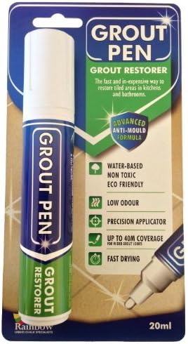 Grout Pen Large White - Ideal to Restore the Look of Tile Grout Lines by Rainbow Chalk Markers Ltd