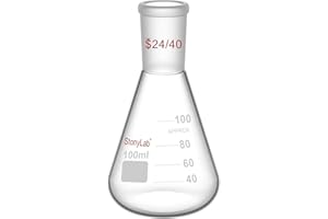 stonylab Matraccio Vetro 24/40, Erlenmeyer Flask da Parete Pesante in Vetro Borosilicato con Giunto Esterno Standard 24/40-100ml