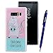 Produktbild Yokata Samsung Galaxy Note 8 Hülle Glitzer Weiche Silikon Handyhülle Schutzhülle TPU Handy Tasche Schale Etui Weich Silicone Transparent Bumper Ultra Dünn Slim Schlank Handytasche Premium Kratzfest Clear Bling Bling Motiv Backcover Schutz für Samsung Galaxy Note 8 Case Cover + 1 x Kapazitive Feder - Einhorn Muster - Rosa und Blau