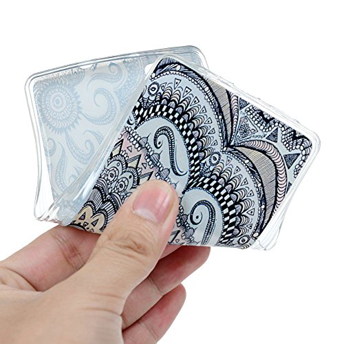 BADALink 3x Huawei P8 Lite Hülle TPU Softcase Bunt Gemalt Schutzhülle Etui Schale Totem Blumen Muster Blau Cover Shell - 3