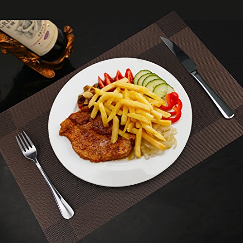 Platzdeckchen Fanuk 6er waschbar rutschfeste Tischmatten aus PVC braun 30*45cm - 2