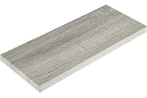 MODULARREDO | SMART Mensola da Muro, Scaffale Legno, Mensola da Parete, 36x15.5x1.8 cm, Kit Tasselli Incluso, Rovere Grigio Nuovo - Made in Italy