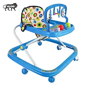 Dash Classic Baby Walker with Rattles and Hanging Toys (Blue)