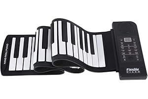 SUTINNA Portable Piano Keyboard, 61-Keys Roll up Soft Silicone Flexible Electronic Digital Music Keyboard Piano Foldable Electric Piano Keyboard for Beginners