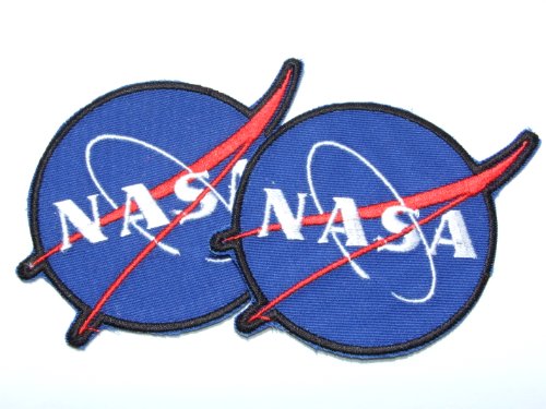 Aufnäher Bügelbild Aufbügler Iron on Patches Applikation NASA Abzeichen Raumfahrt- 2x