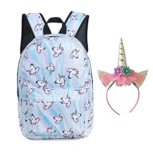 EVBEA Mochilas Escolares Infantiles Mochila Unicornio Niña Colegio Casual Mochila Ligero Escuela Bolsa Lindo Printing Viajes Mochilas para Las Niños con Diadema Gratis o Llavero